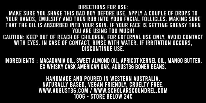 AUGUST36 / SCHOLAR & SCOUNDREL LEGENDARY BEARD FUEL 100ML